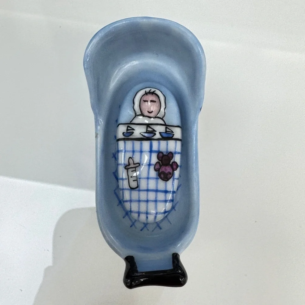 Limoges France Porcelain Baby Carriage Trinket Box